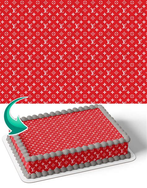 louis vuitton edible cake wrap|Louis Vuitton Red White Supreme Wrap Edible Cake .